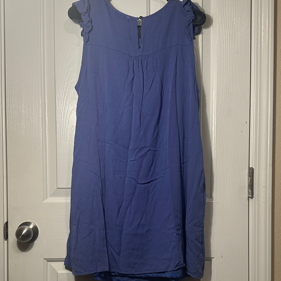 Chic Blue Ruffled Mini Dress - Picture 3 of 6